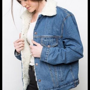 Brandy Melville fur lined jean jacket